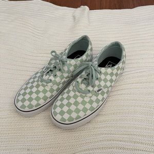 Mint Glitter Checkered Vans